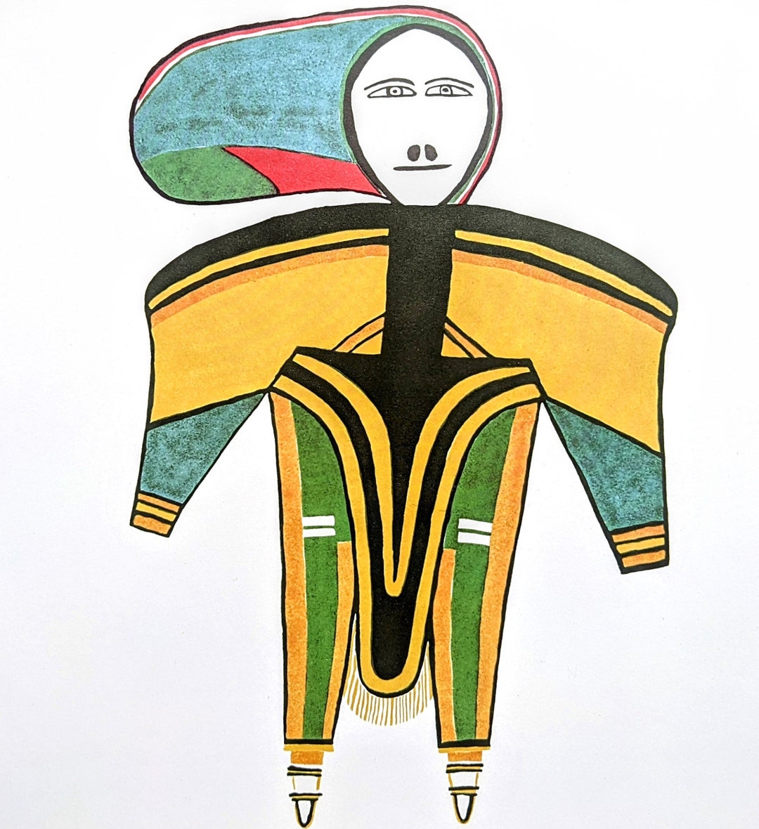 1974 Woman Oonark/manik Vintage Print Inuit Art Canadian Artists