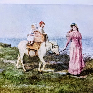 1909 Helen Allingham Der Eselritt Antike Druck - Illustration - Britische Aquarellistin - Viktorianisches Wanddekor