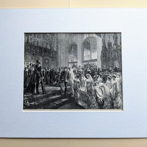 1900 Marriage of the Duke of Connaught Original Antique Print - London - Victorian Art - Mounted - Wall Décor