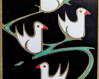1963 Kingston Charles Paine 1921 - Original Vintage Print - London Transport - London Underground Art - Ducks - Pond - Wall Décor