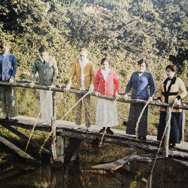 1980 J.H. Lartigue Autochromes -Fishing Party in Rouzat 1913 ( Photo Taken With Self-Timer) Sheet Size Approx. 10.75 x 9.5 Inches