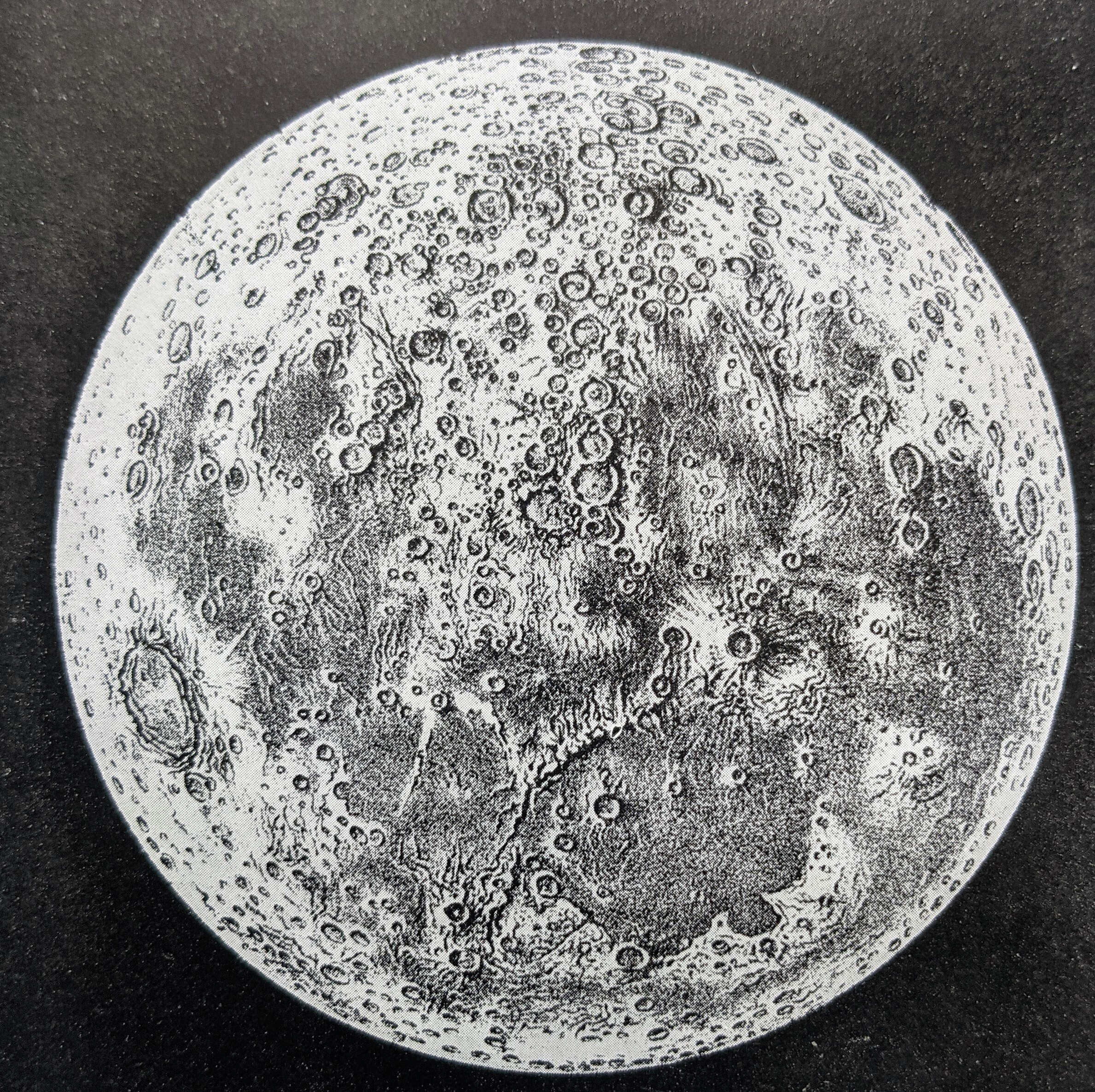 1910年 月面図 オリジナルアンティークプリント - 天文学 - 壁装飾