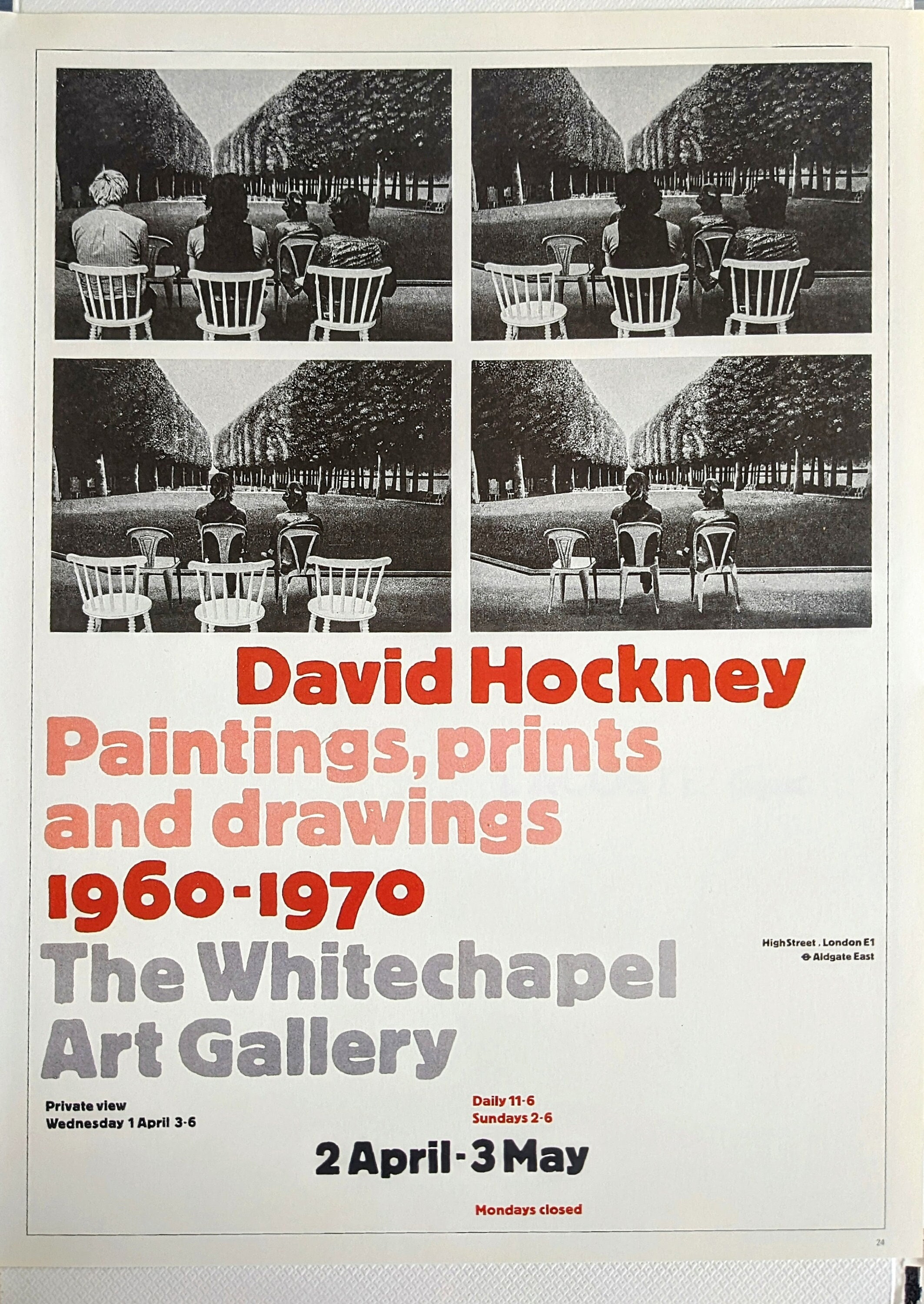 1987 David Hockney Exhibition Poster for Whitechapel Art Gallery