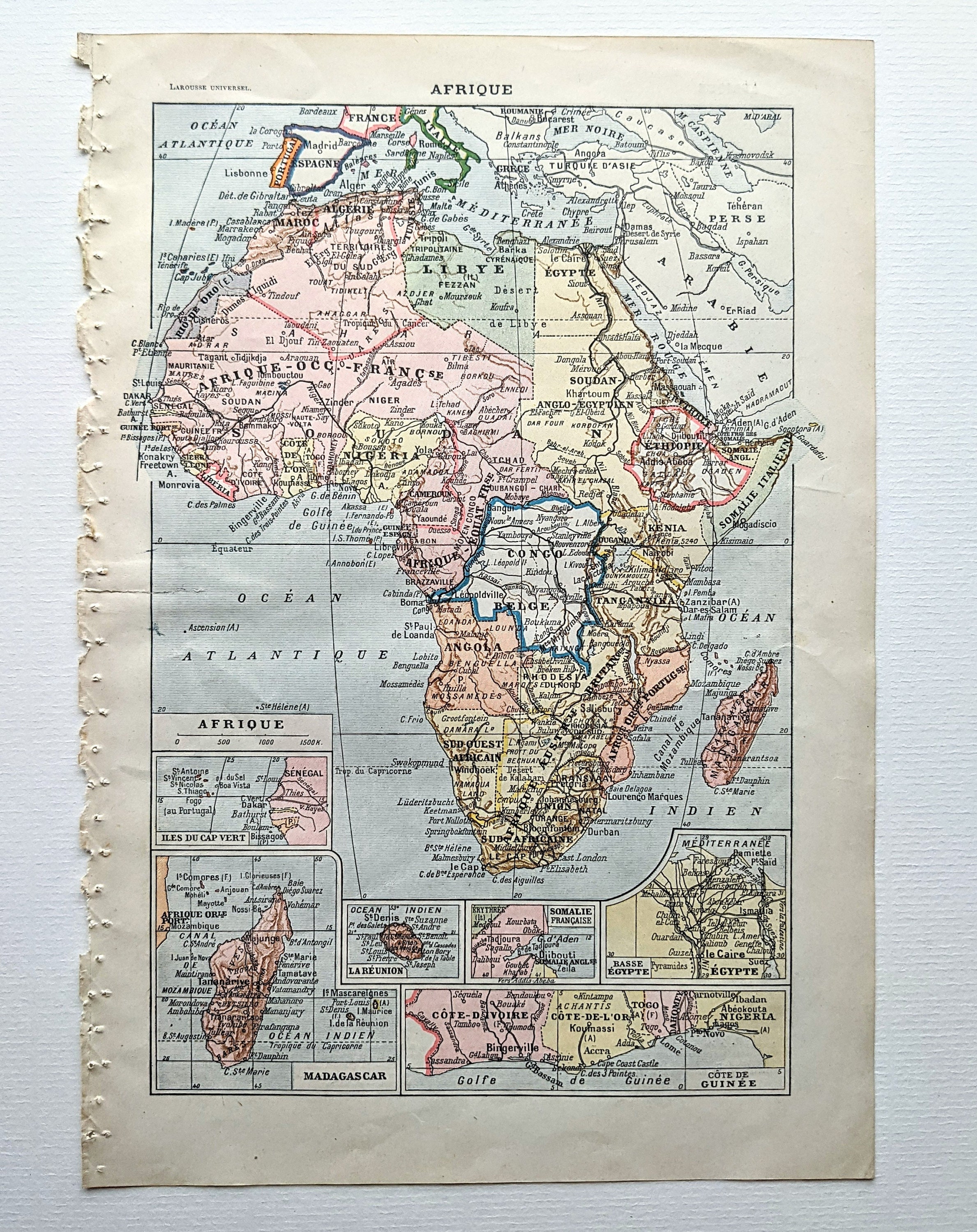 未開封 イギリス アンティーク アフリカの地図