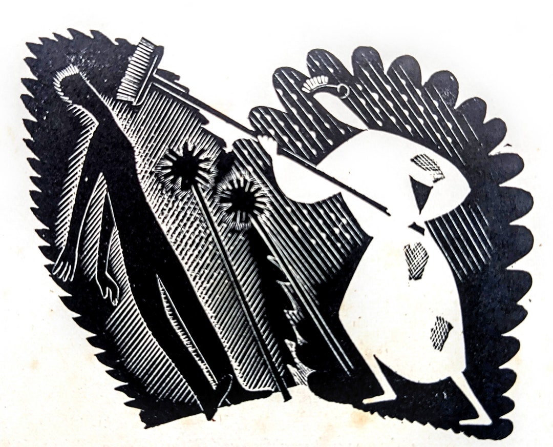 1946 Eric Ravilious Wood Engraving Decoration for Fifty-four Conceit ...