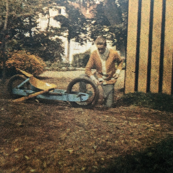 1980 J.H. Lartigue Autochromes My Two Wheeled "Bob" Rouzat 1913 ( Photo Taken With Self-Timer) Sheet Size Approx. 10.75 x 9.5 Inches