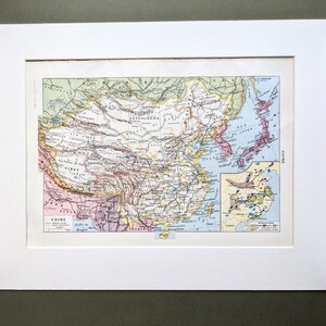 1948 Map of China - Original Vintage Print -  Mounted and Matted - Geography
