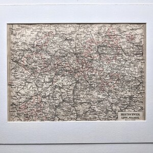 1874 A Map of Brunswick  Original Vintage Print - Antique Map - Germany -  Europe - Available Mounted and Matted