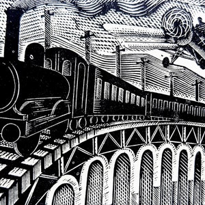 1946 Eric Ravilious Wood Engraving for The Golden Cockerel Press Christmas card  Print Size Approx. 4 x 2.5 Inches