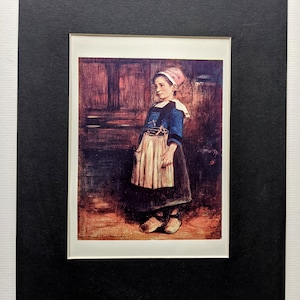 1904 Marie-Jeanne&#39;s Best Clothes France Original Vintage Print - World&#39;s Children - Portrait - Antique - Mounted and Matted