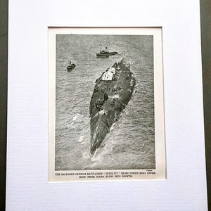 1930年 回収されたドイツ戦艦オリジナル ヴィンテージ プリント「ザイドリッツ」 - マウント & マット - 壁装飾