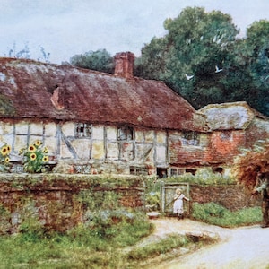 1909 Helen Allingham In Witley Village Antike Druck - Illustration - Britische Aquarellistin - Viktorianisches Wanddekor