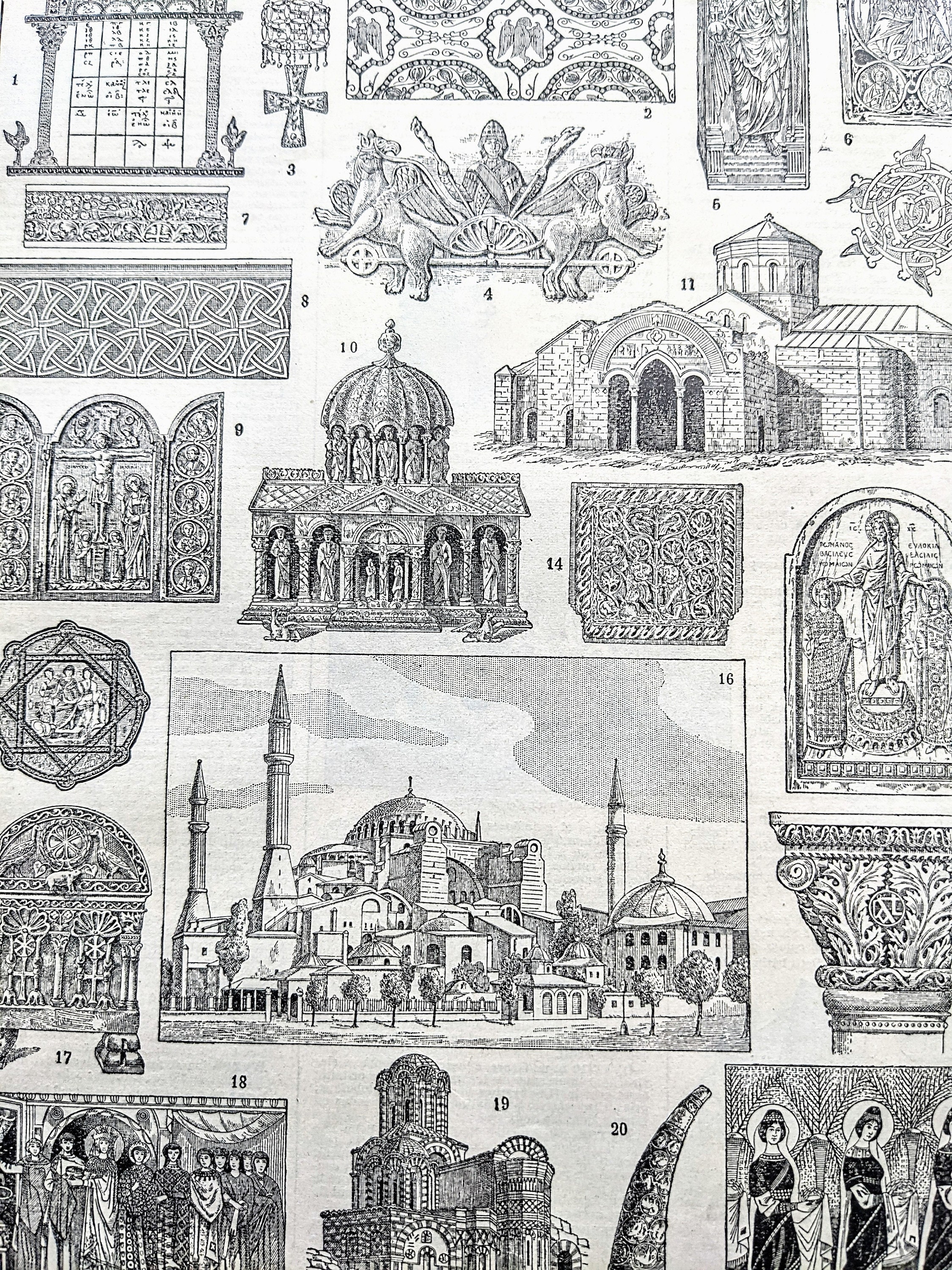 1922 Byzantine Art Original Antique Print - Roman Empire