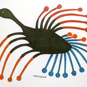 1974 A Decoy Nanogak/Egutak Vintage Print - Inuit Art - Canadian Artists -  Wall Décor