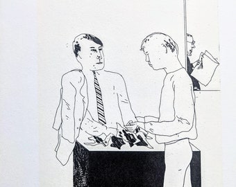 1978 David Hockney He Enquired About the Quality, 1966 Original Vintage Print  - Wall Décor