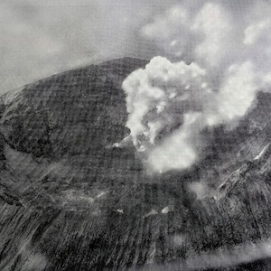 1950 The Crater of Vesuvius, Photographed From the Air Original Vintage Print - Italy - Volcano - Campania - Matted & Mounted - Wall Décor