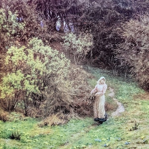 1909 Helen Allingham Frühling auf den Kentish Downs Antiker Druck - Illustration - Britischer Aquarellist - Landhaus Dekor - Viktorianisches Dekor