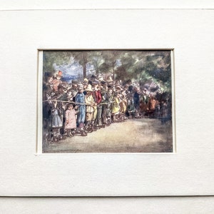 1904 At The Fair France Original Vintage Print - World&#39;s Children - Portrait - Antique - Mounted and Matted