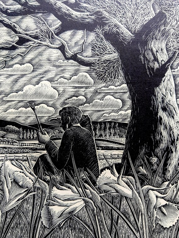 1950年 レノックス・パターソン 「The Roadmender」から抜粋した木版画