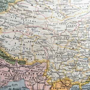 1922年中国地図オリジナルヴィンテージプリント - 地図作成 - マウントおよびマット加工 - 壁装飾