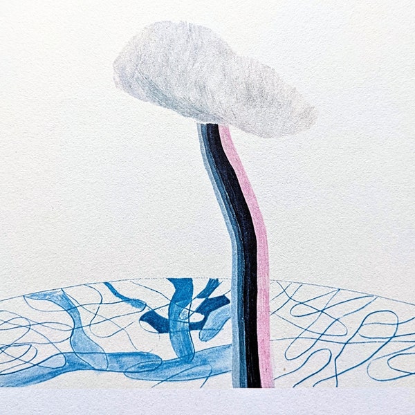 1978 David Hockney-zwembad en tuin, Beverly Hills, 1965 Originele vintage print - muurdecoratie