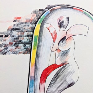 1978 David Hockney Cubistic Woman, 1963 Original Vintage Print