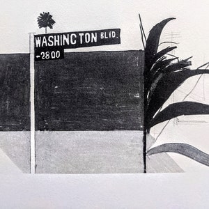 1978 David Hockney Washington Boulevard, 1964 Original Vintage Print - Wall Décor