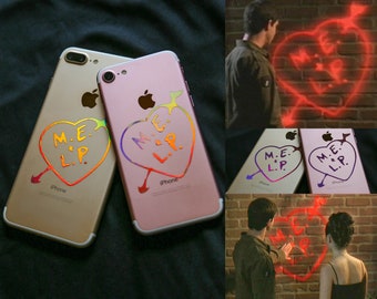 Roswell inspired symbol of Max's heart holographic sticker.