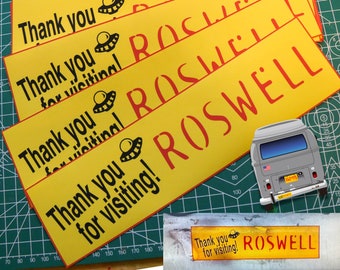 Roswell inspired Honeymoon wagon bumper sticker.