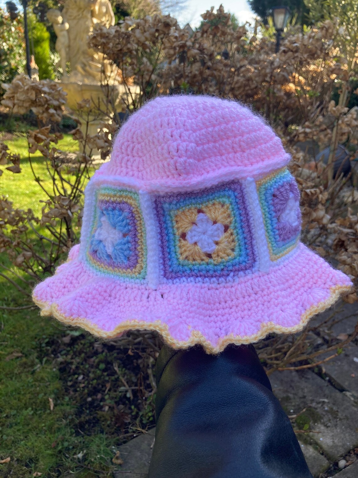 Crochet Granny Square Bucket Hat Etsy UK