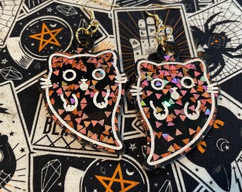 Spooky kitty earrings