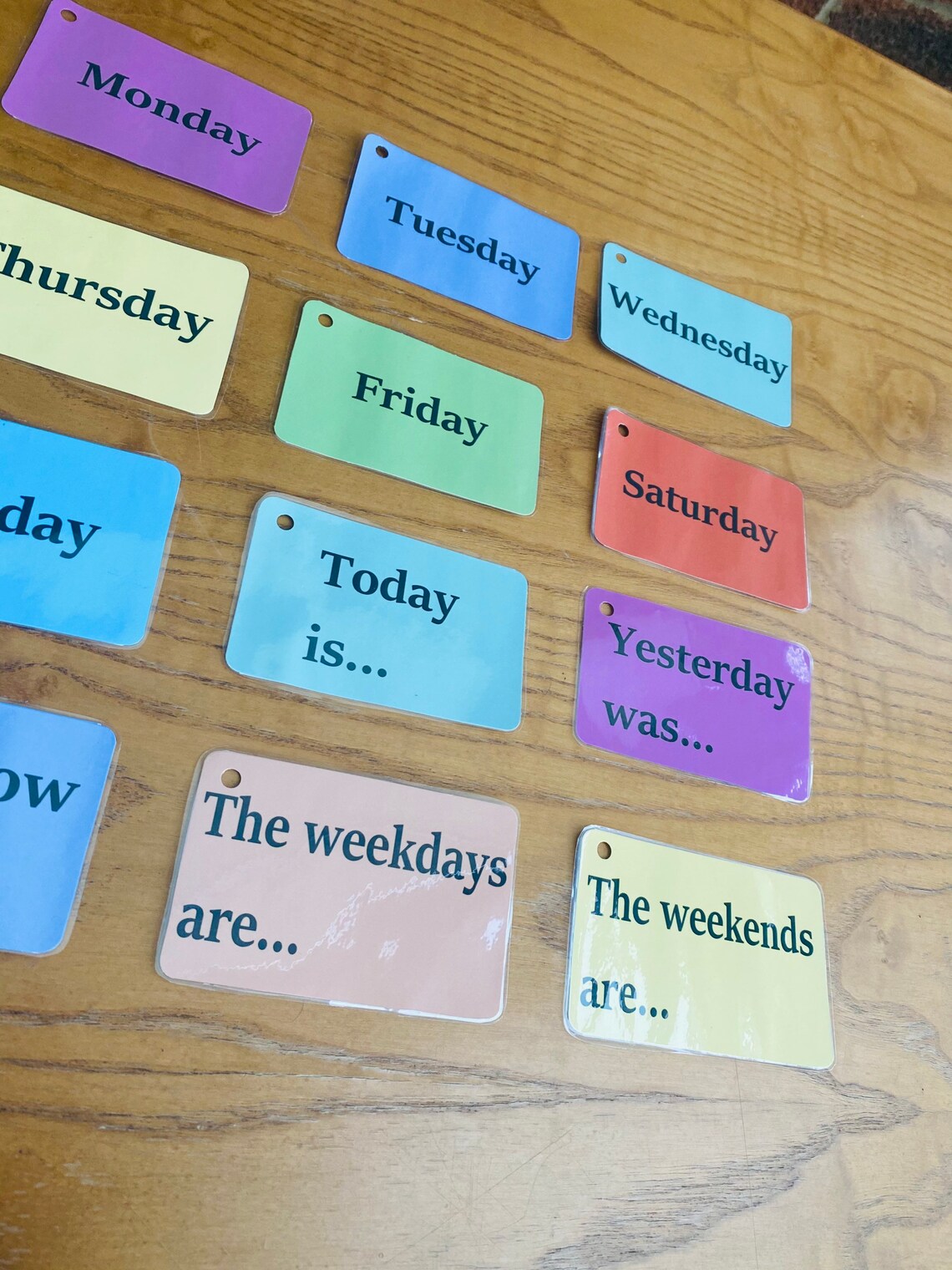 Days Of The Week Flash Cards Preschool Toddlers Early Learning | Etsy