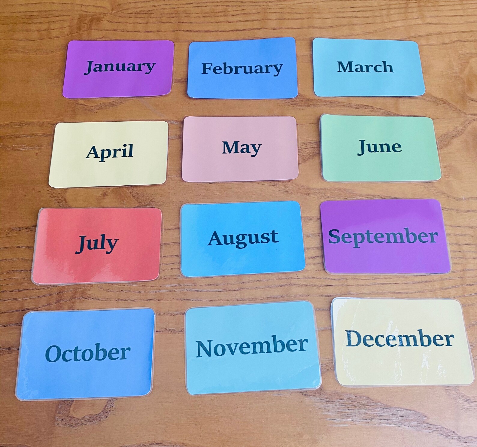 Months of the year flash card kids preschool learning Etsy