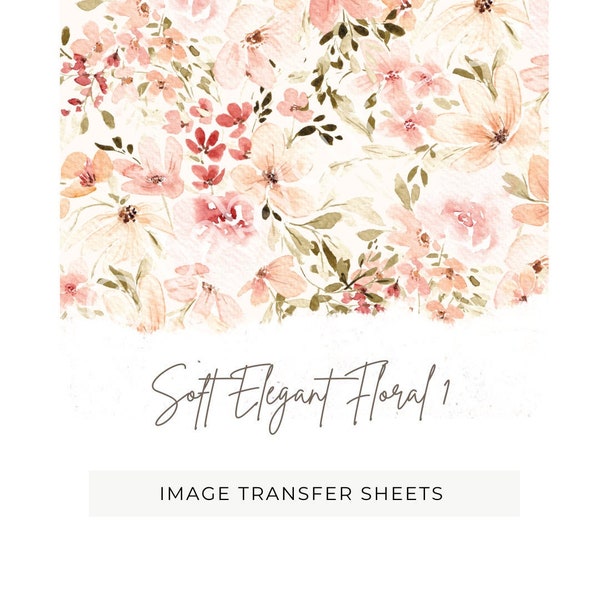 Soft Elegant Floral 1 /Image Transfer Paper / Polymer Clay Transfer Paper / Clay Tools / Earring Making