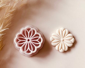 Flower Embossed Polymer Clay Cutter: Jewelry Tool