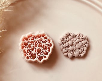 Hydrangea Embossed Polymer Clay Cutter: Jewelry Tool (28mm)