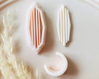 Long Art Deco Style Original Hoops Huggies Cutter Shape Polymer Clay Jewellery Cutter
