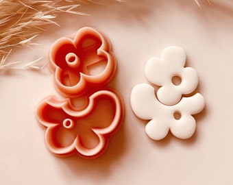 Abstract Flower Polymer Clay Cutter Set: Jewelry Making (33mm)