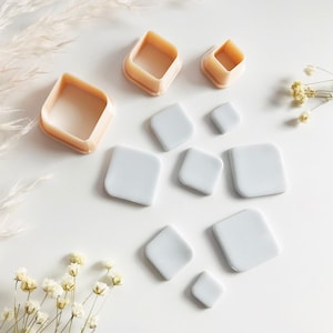 Rounded Square Diamond Shape Polymer Clay Jewellery Cutter