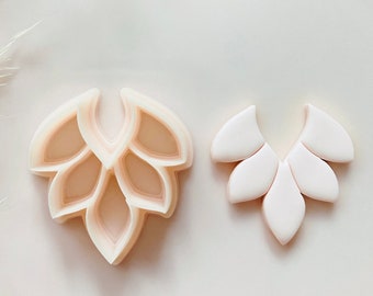 Leaf Petal Embossed Dangle Shape Polymer Clay Jewellery Cutter 30mm by height