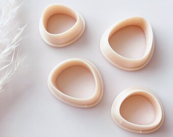 Pebble Stone Shape Polymer Clay Cutters - Set of 4