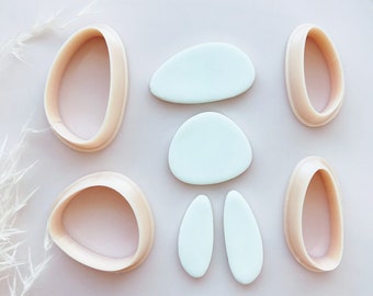 Pebble Stone Shape Polymer Clay Cutters - Set of 4