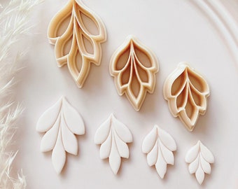 Long Embossed Autumn Leaf Shape Polymer Clay Cutter - Polymer Clay Tools