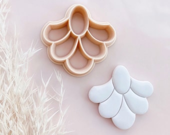 Embossed Flower Shape Polymer Clay Jewellery Cutter 35mm by height