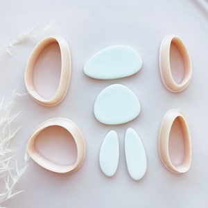 Set of 4 Assorted Natural Pebble Stone Shape Set Polymer Clay Cutter -  Polymer Clay Tools