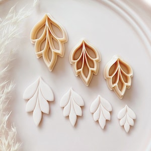 Long Embossed Autumn Leaf Shape Polymer Clay Cutter - Polymer Clay Tools