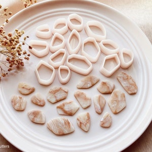 V2 Natural Organic Gemstone Stone Shape Cutters Set of 15  - Polymer Clay Jewellery Cutter