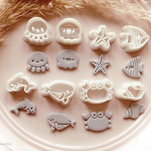Meerestiere Meerestier Form Polymer Clay Cutter Krake Krabbe Fisch Delfin Wal Muschel Seestern - Polymer Clay Werkzeuge