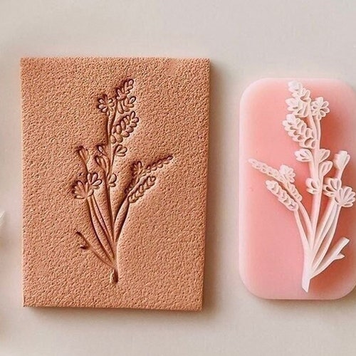 Flower Branch Polymer Clay Stamps Polymer Clay Tools Etsy