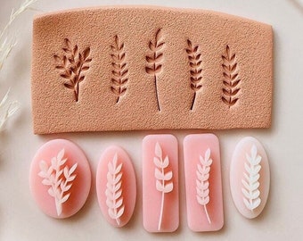 Set of Branch and Leaf Polymer Clay Stamps - Polymer Clay Tools